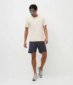 Bermuda Esportiva com Laser Cut e Print Lateral