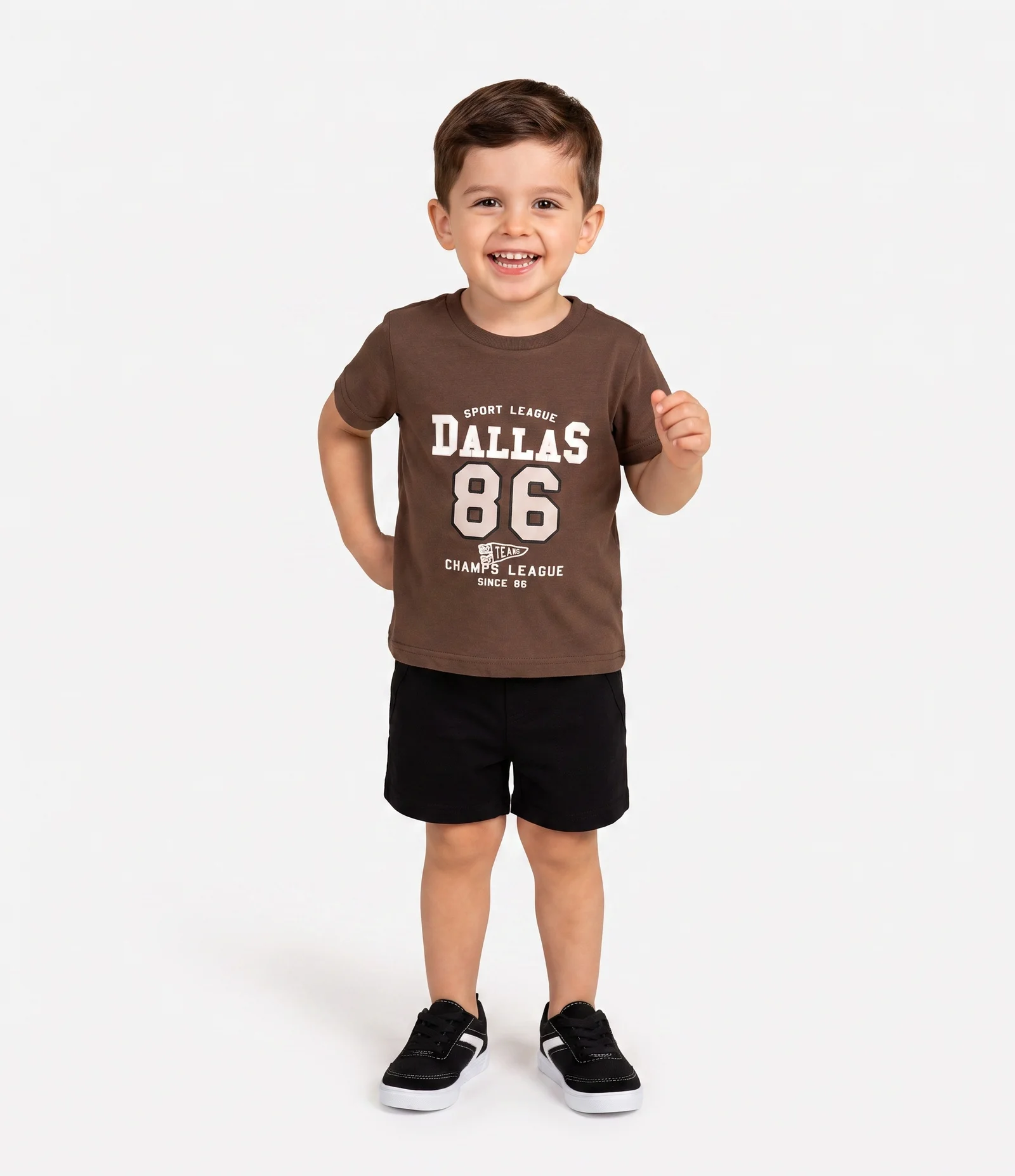 Conjunto Infantil com Lettering Dallas Bordado – Tam 1 a 6 Anos Multicores 1