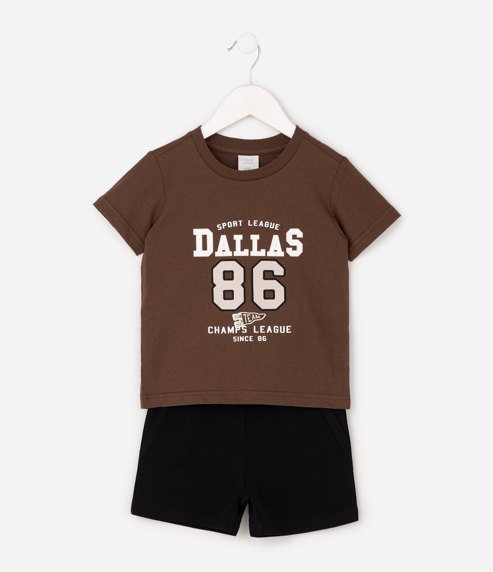Conjunto Infantil com Lettering Dallas Bordado – Tam 1 a 6 Anos Multicores 3