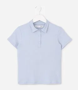 Blusa Infantil Baby Look com Gola Polo – Tam 5 a 16 Anos