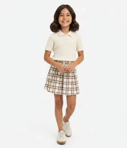 Blusa Infantil Baby Look com Gola Polo – Tam 5 a 16 Anos