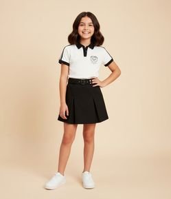 Blusa Infantil College com Listras Laterais – Tam 5 a 14 Anos