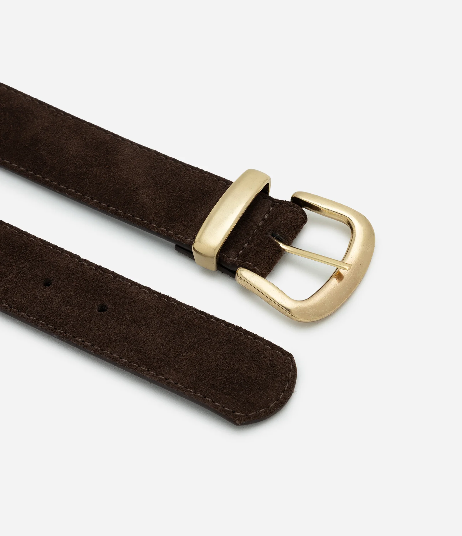 Cinto Estruturado em Couro com Fivela Metálica Marrom 2