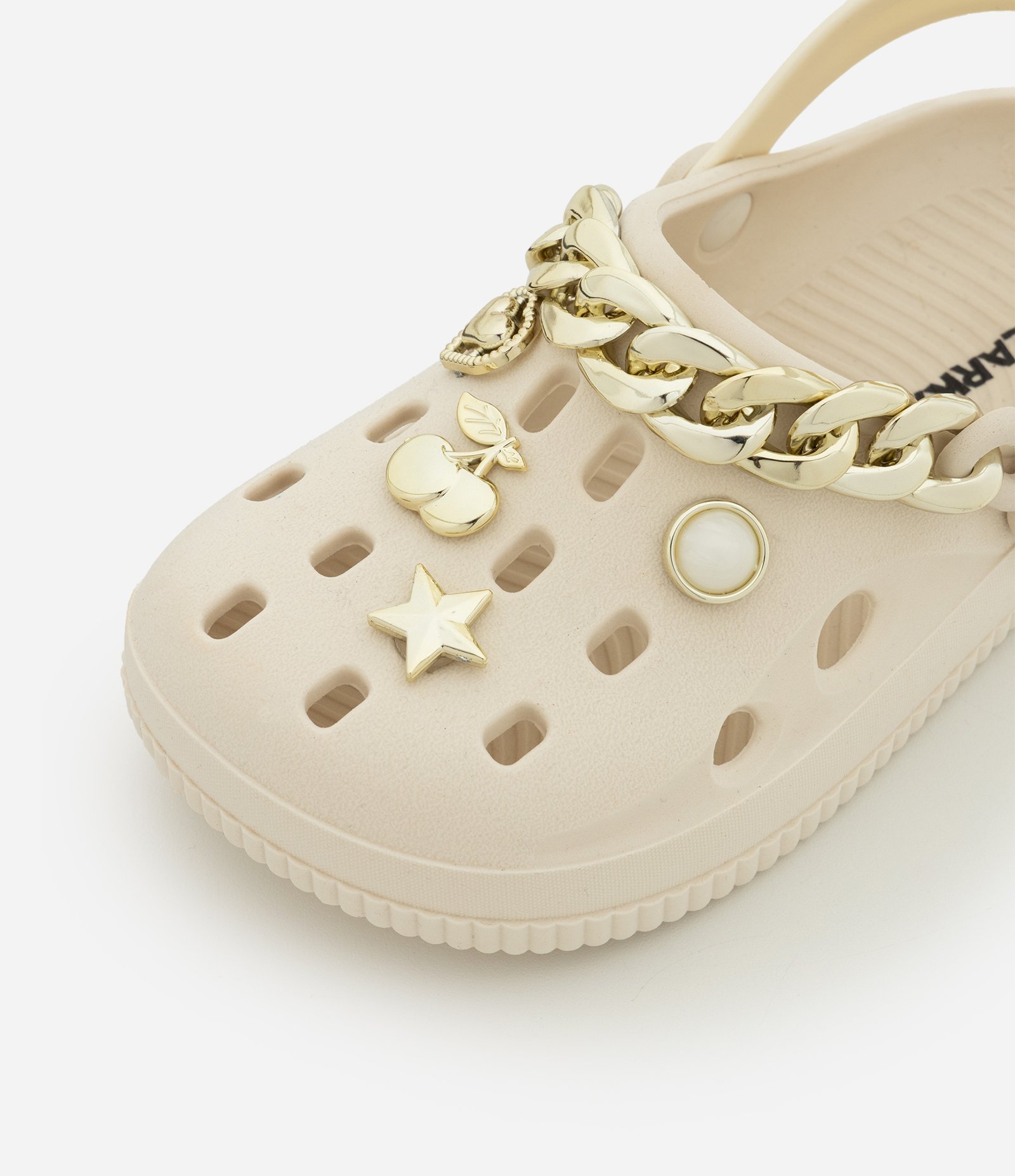 Sandália Babuche Infantil com Pins e Corrente – Tam 28 a 35 Off White 5