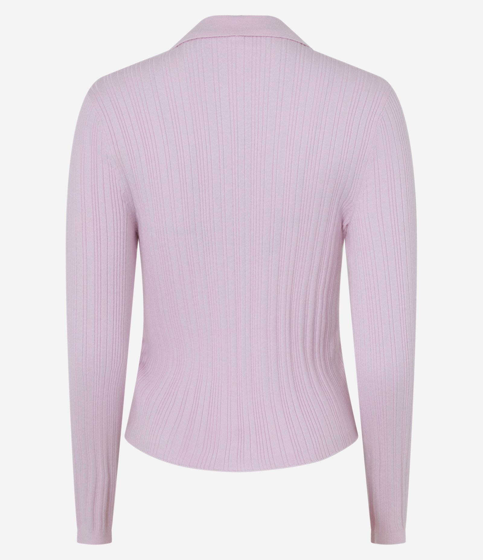 Blusa Polo em Viscose Canelada com Botões Rosa 3