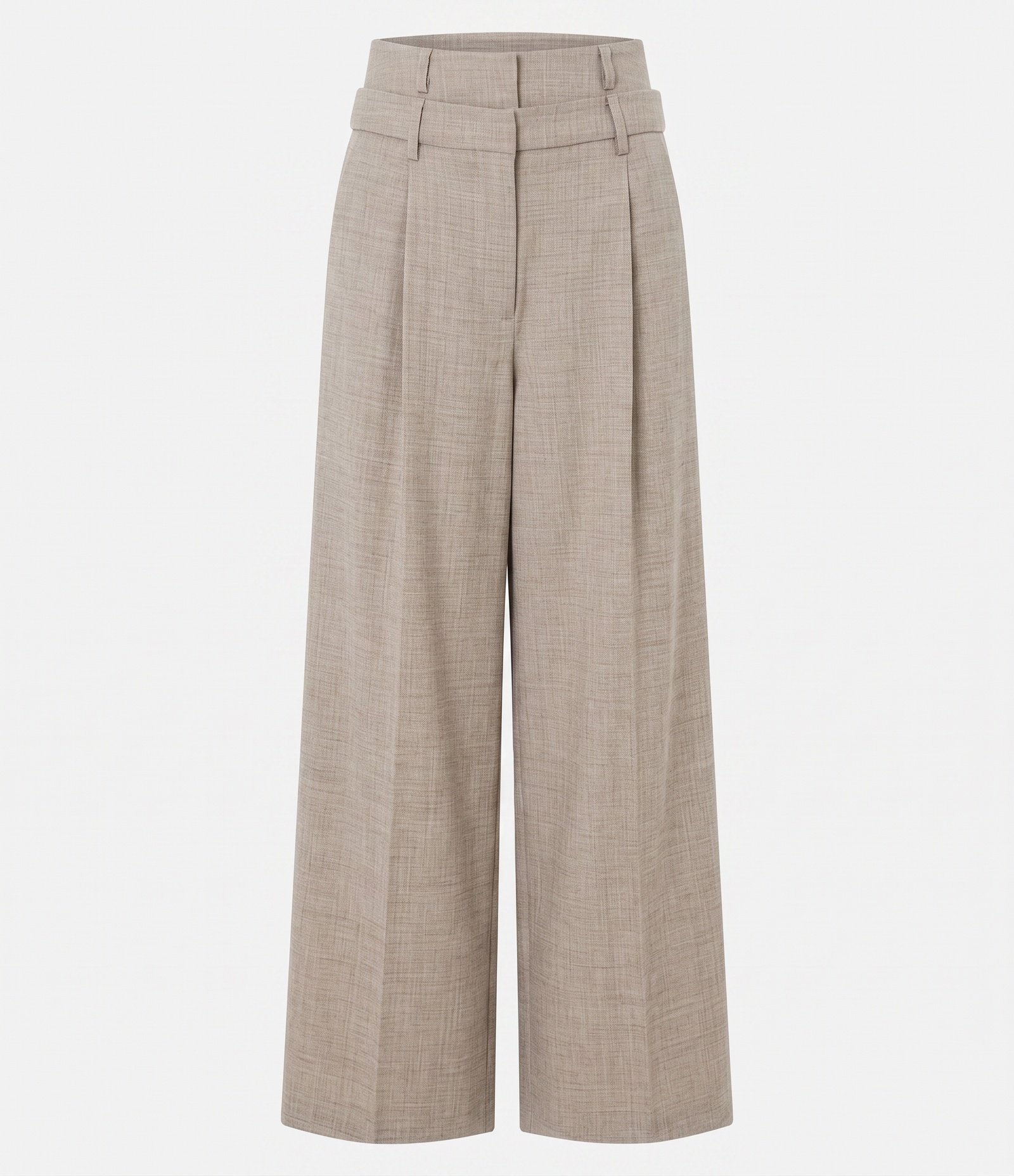 Calça Pantalona Alfaiatada com Cós Duplo Removível Cinza 8