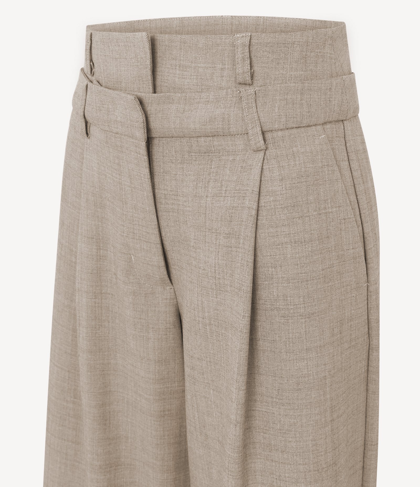 Calça Pantalona Alfaiatada com Cós Duplo Removível Cinza 6