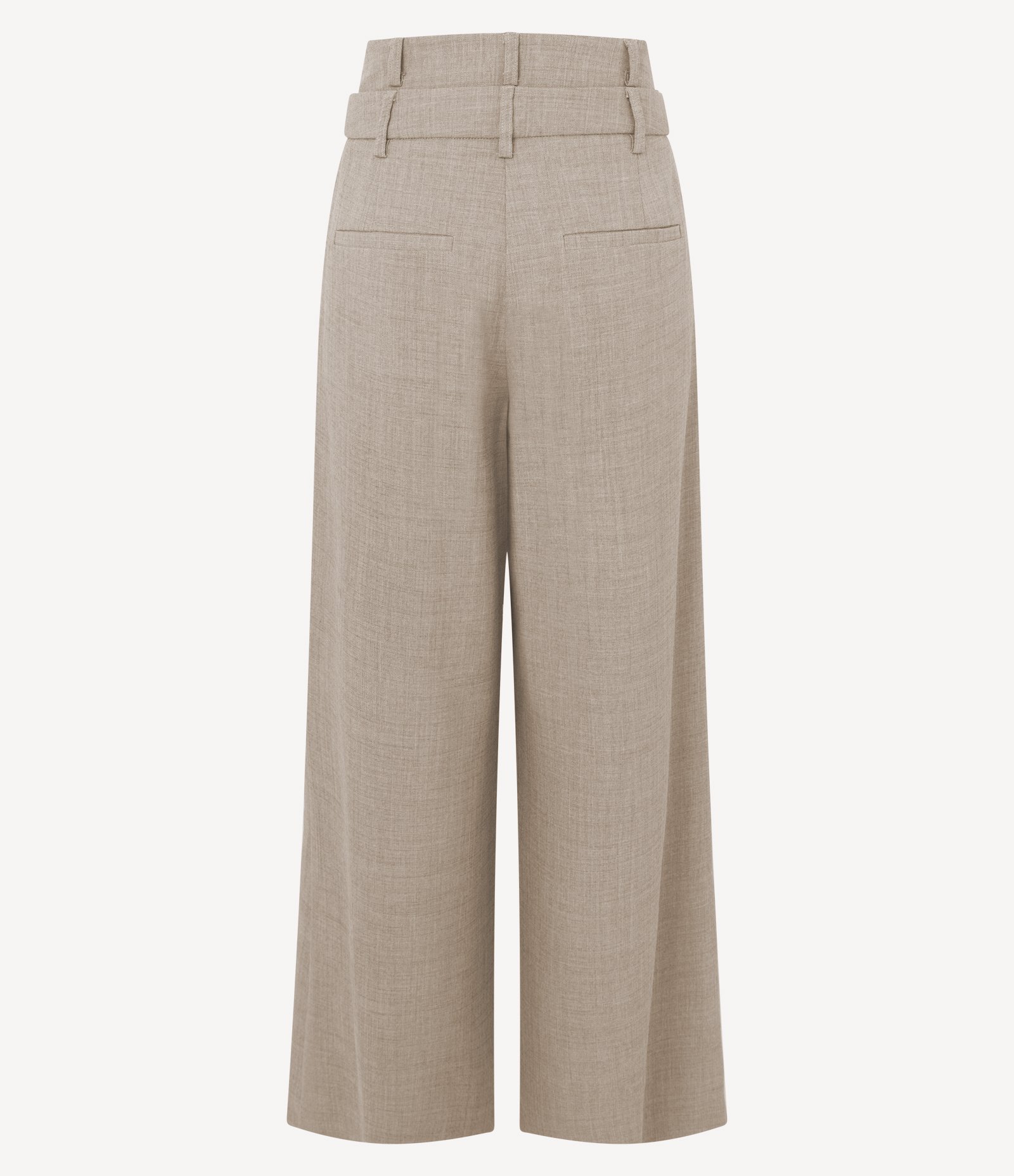 Calça Pantalona Alfaiatada com Cós Duplo Removível Cinza 7