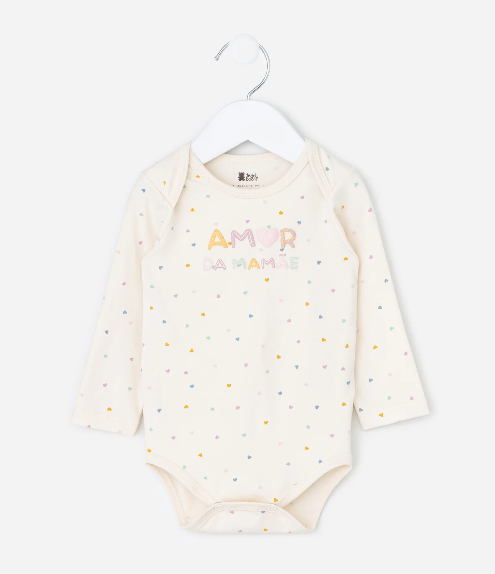 Body Infantil com Lettering Amor da Mamãe – Tam RN a 18 Meses Off White 1