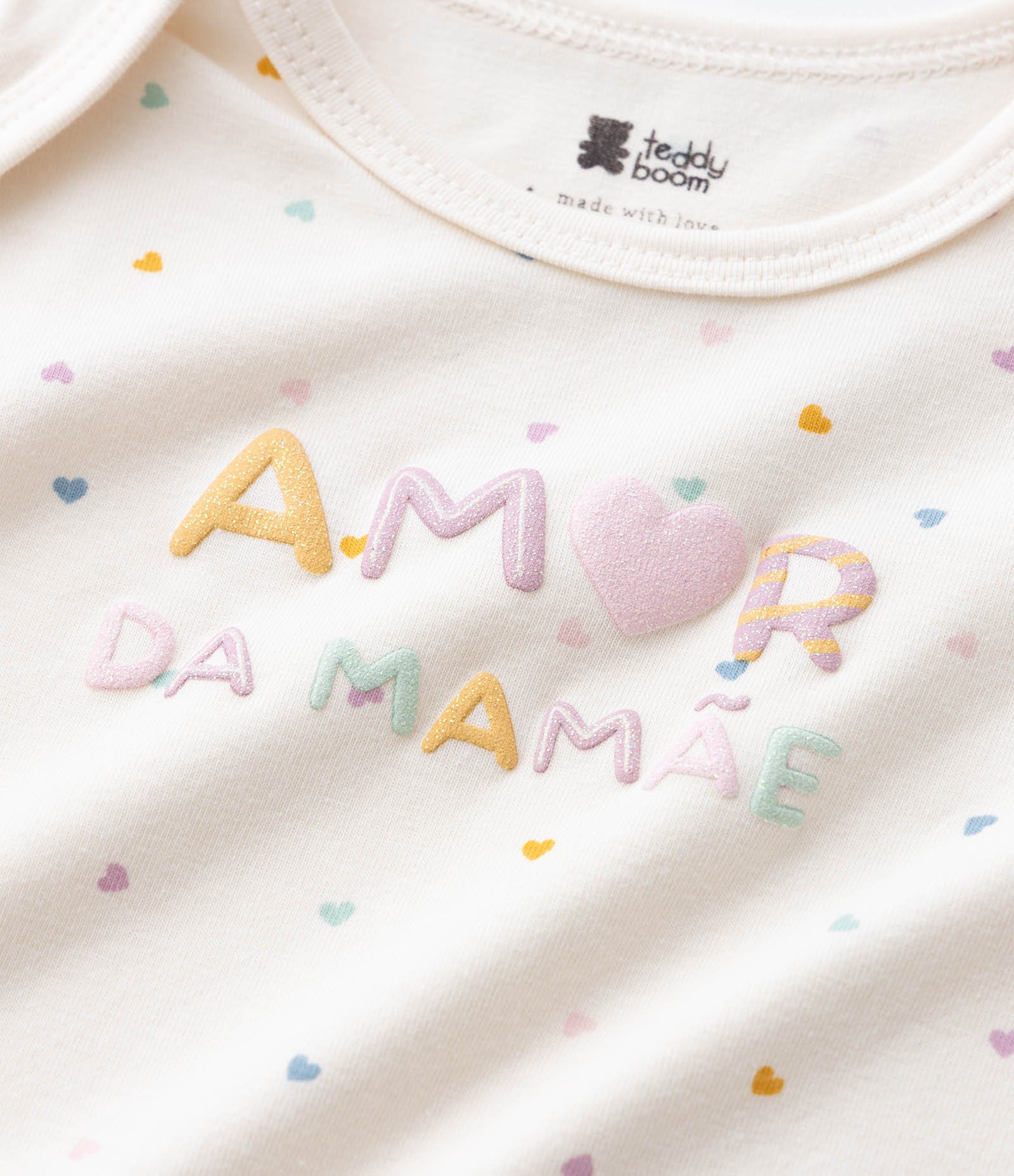 Body Infantil com Lettering Amor da Mamãe – Tam RN a 18 Meses Off White 6
