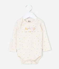 Body Infantil com Lettering Amor da Mamãe – Tam RN a 18 Meses