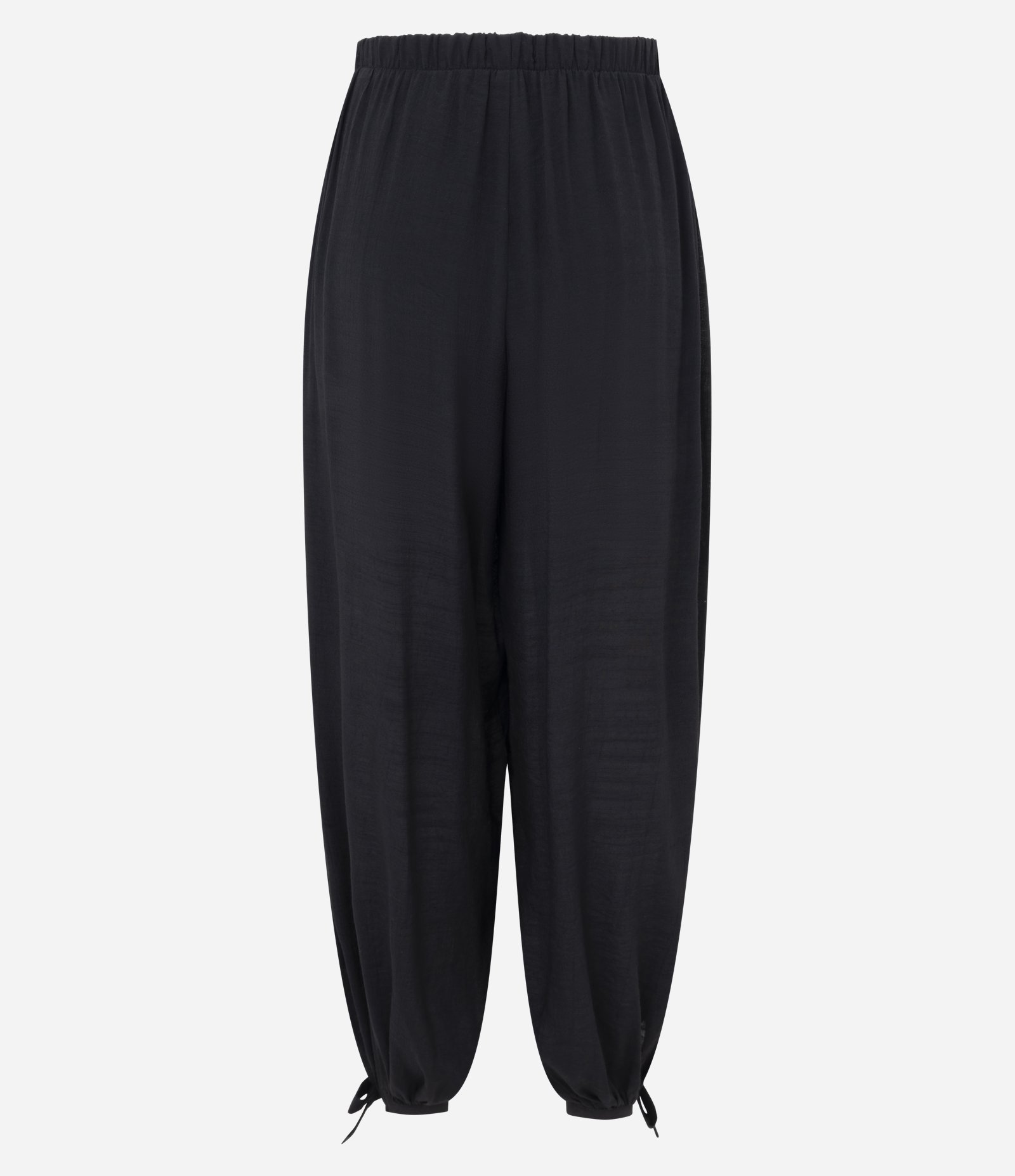 Calça Aladim em Crepe com Amarração na Barra Preto 3