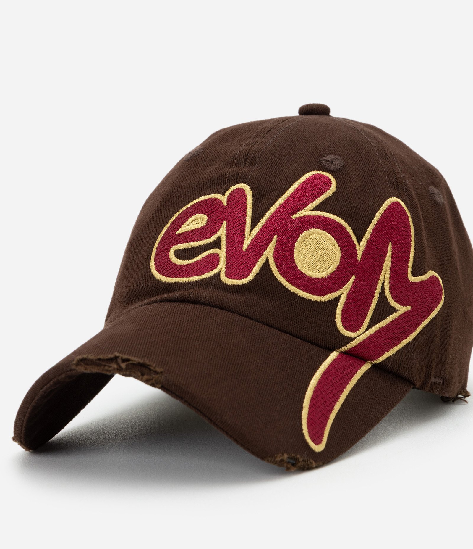 Boné em Sarja com Aba Desgastada e Bordado EVOM Veigh Marrom 4