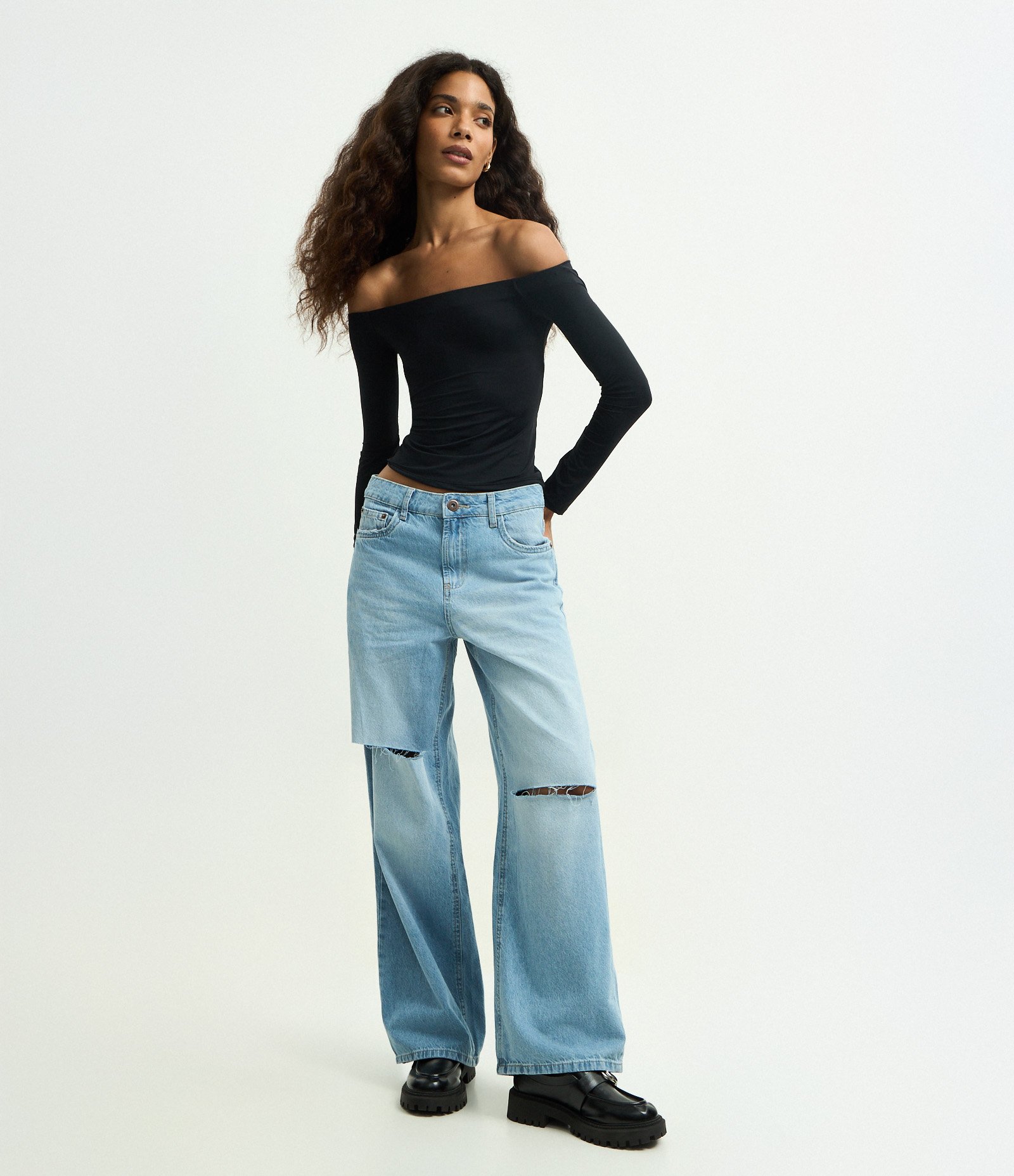 Blusa Básica Ombro a Ombro em Microfibra Preto 2