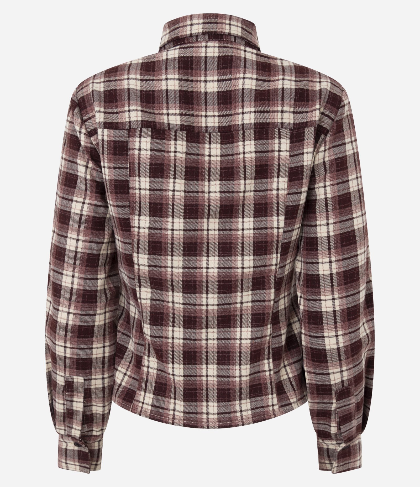 Camisa Xadrez em Tricoline com Bordado de Miçangas Vermelho 7