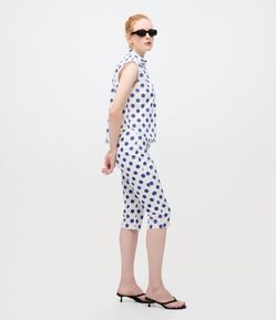 Calça Capri com Estampa de Poá