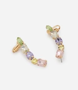 Brincos Ear Cuff com Aplicação de Mini Pedras