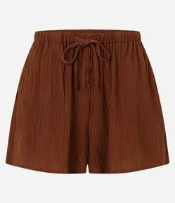 Saída de Praia Short em Viscose com Bolso e Amarração