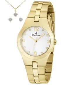Kit Relógio Analógico Champion Aço CN25467W