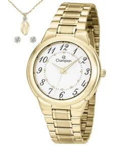 Kit Relógio Analógico Champion Aço CH22368W
