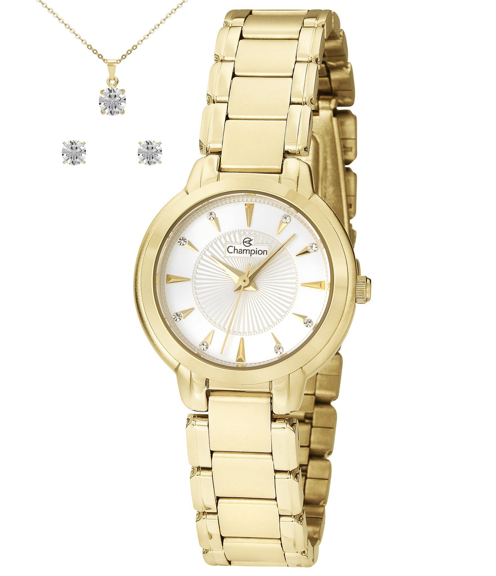 Kit Relógio Analógico Champion em Aço CH24937W      Dourado 1
