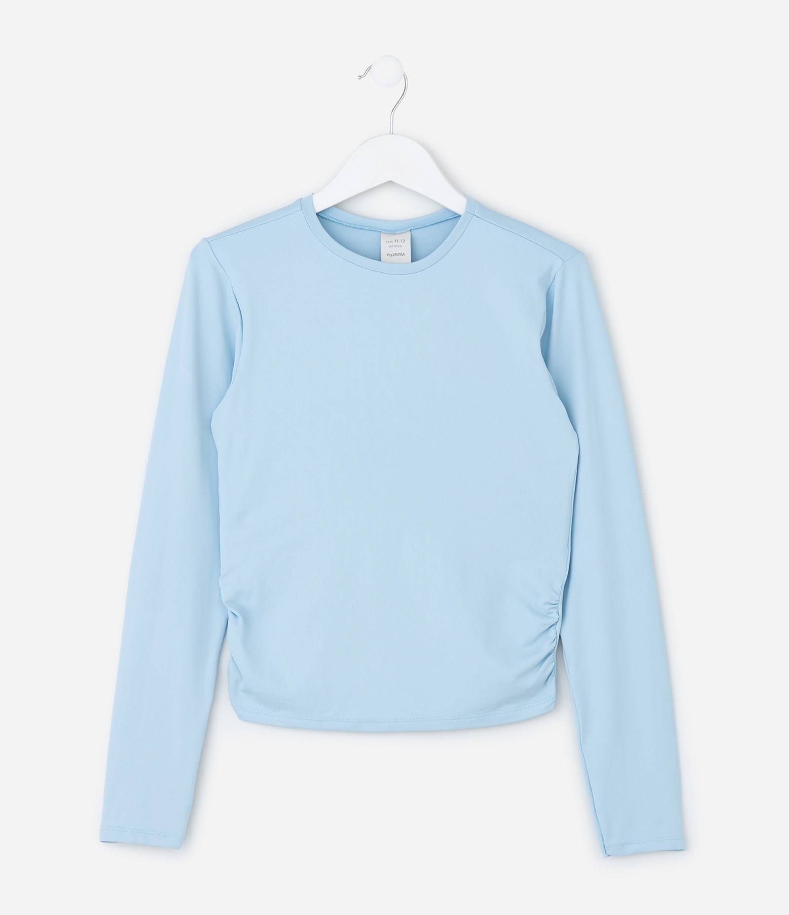 Camiseta Infantil com Franzido Lateral – Tam 5 a 14 Anos Azul 1