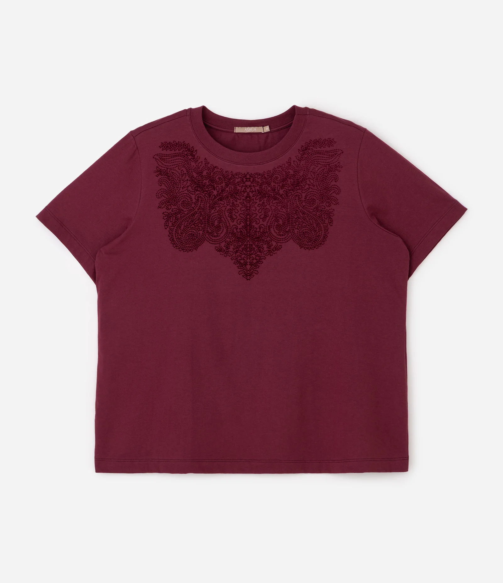 Blusa Arabesco Paisley Flocado Curve & Plus Size Marrom 5