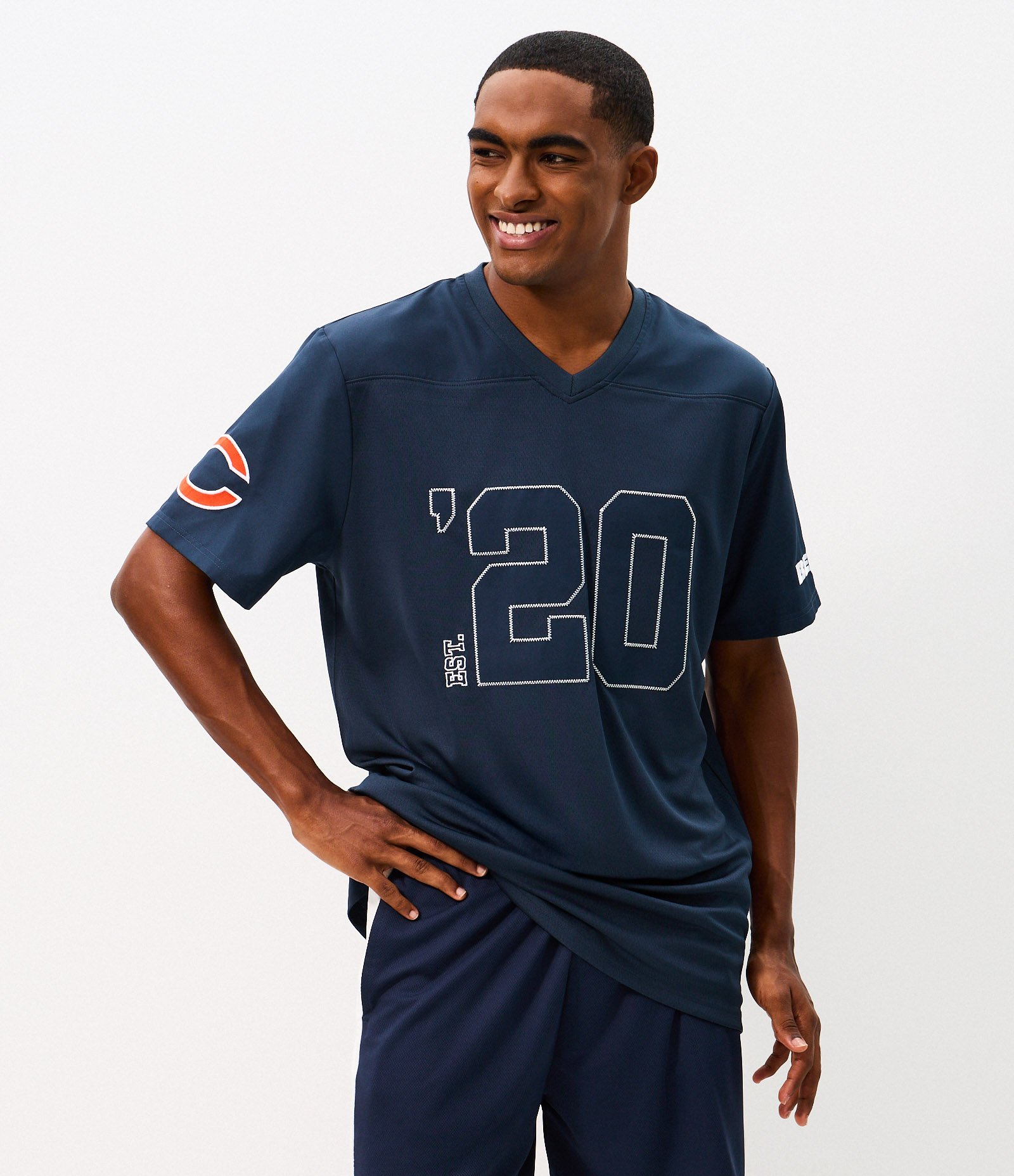 Camiseta Esportiva NFL Bears Dry Manga Curta Azul 4