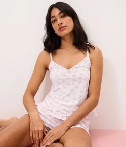 Short Doll com Estampa de Ursinhos e Babados