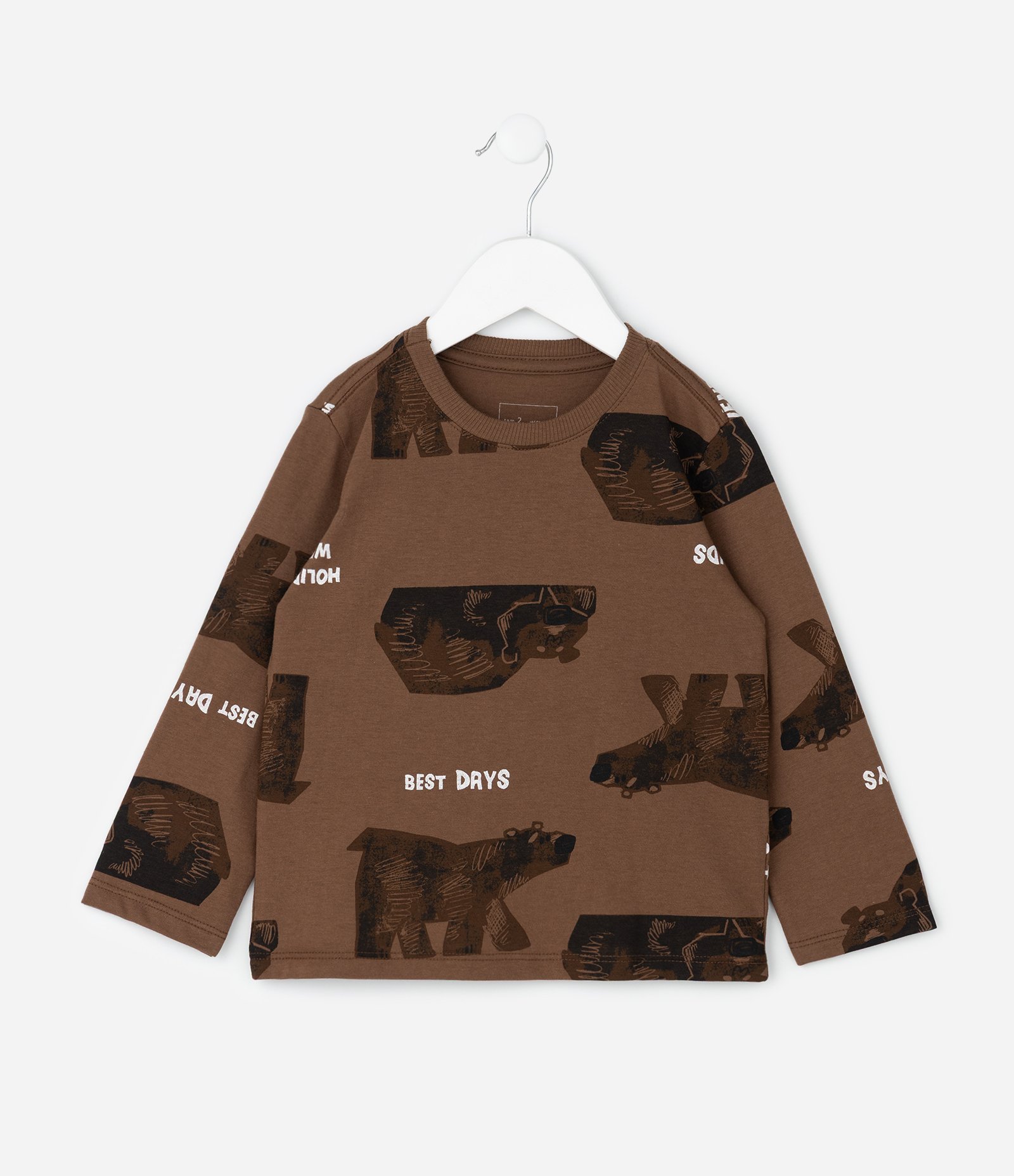 Camiseta Infantil com Estampa Ursos Full Print – Tam 1 a 6 Anos Marrom 1