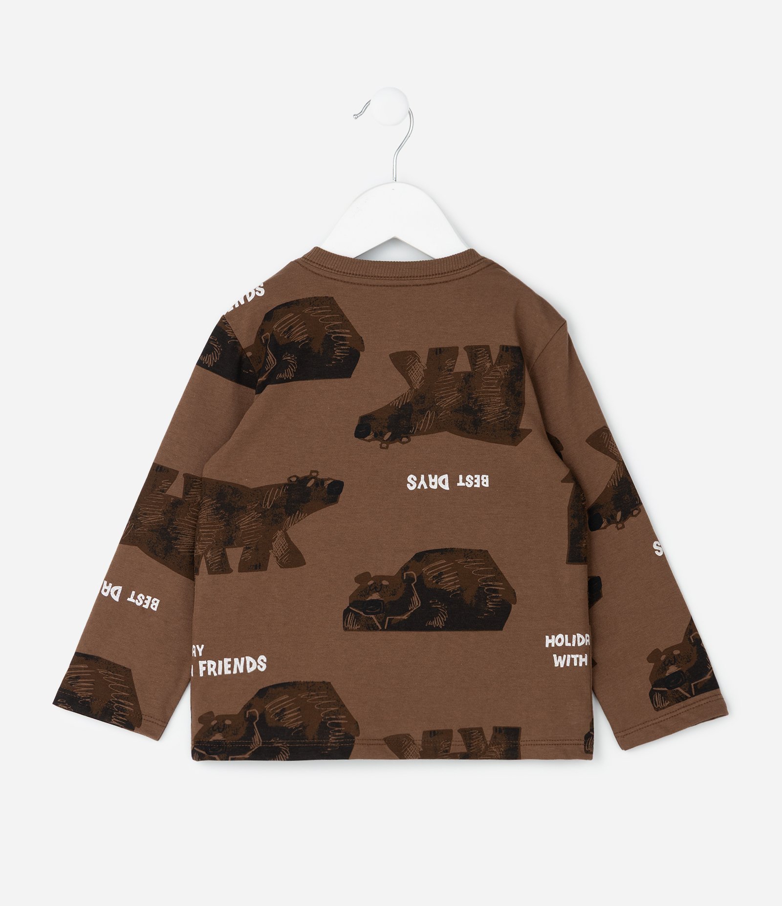 Camiseta Infantil com Estampa Ursos Full Print – Tam 1 a 6 Anos Marrom 2