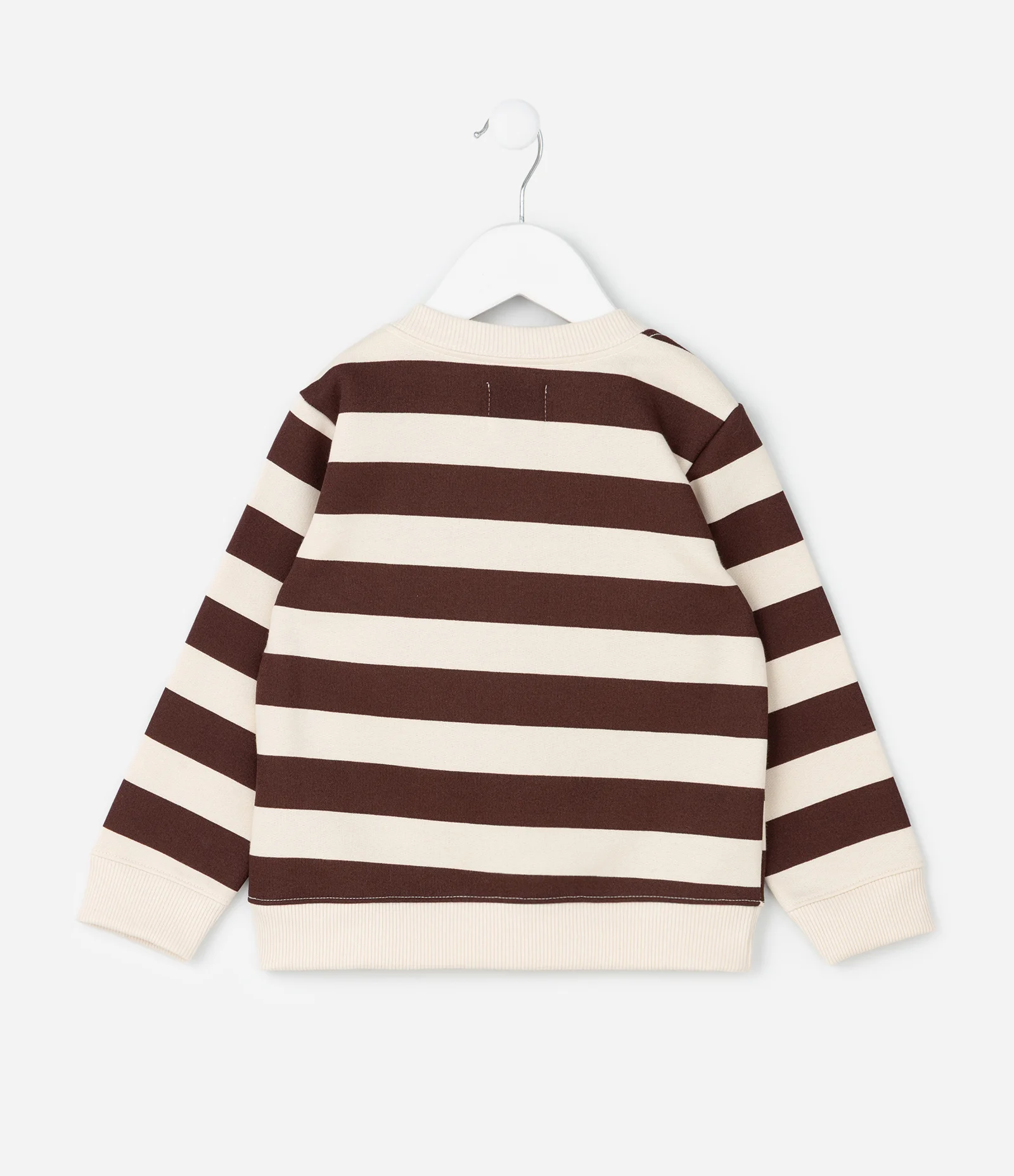 Casaco Infantil Listrado com Bordado – Tam 1 a 6 Anos Marrom/Bege 2