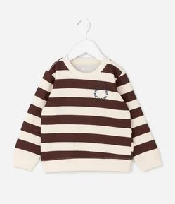 Casaco Infantil Listrado com Bordado – Tam 1 a 6 Anos