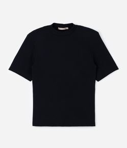 Blusa Manga Curta em Ribana Curve & Plus Size