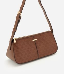 Bolsa Baguete Pequena com Mix de Texturas
