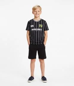 Camiseta Infantil Esportiva com Estampa Minecraft – Tam 5 a 14 Anos