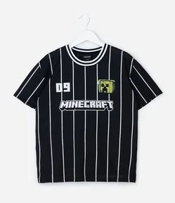 Camiseta Infantil Esportiva com Estampa Minecraft – Tam 5 a 14 Anos