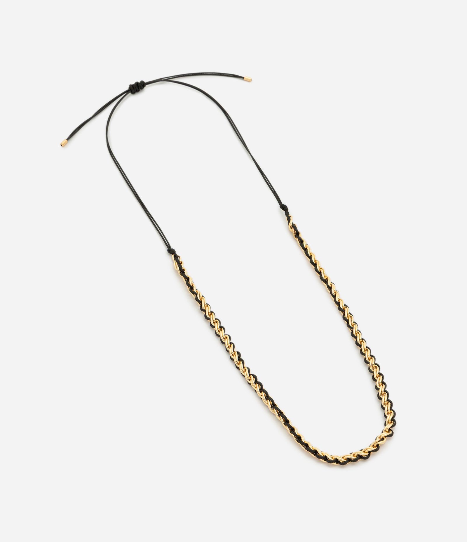 Colar Deslizante com Correntaria Trançada Dourado 3