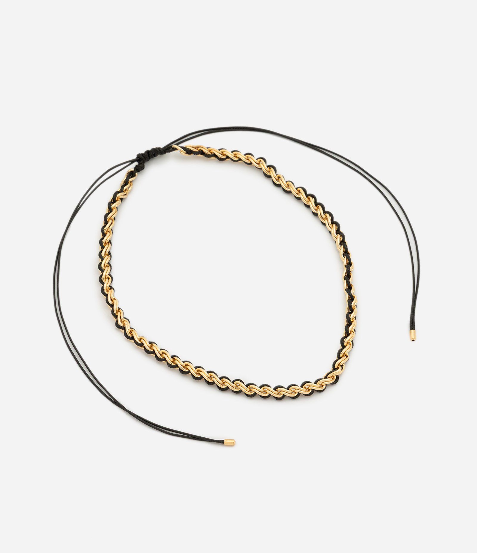 Colar Deslizante com Correntaria Trançada Dourado 4