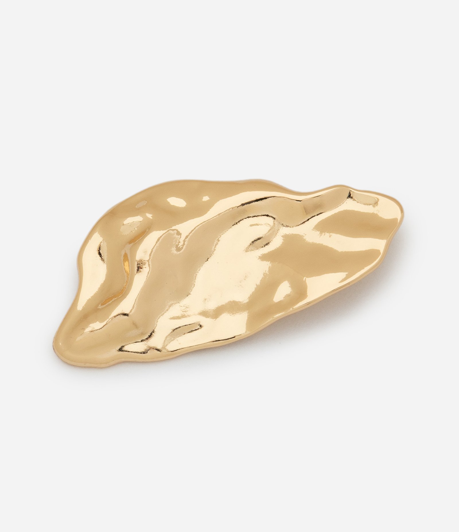 Broche Metalizado com Design Orgânico Dourado 2