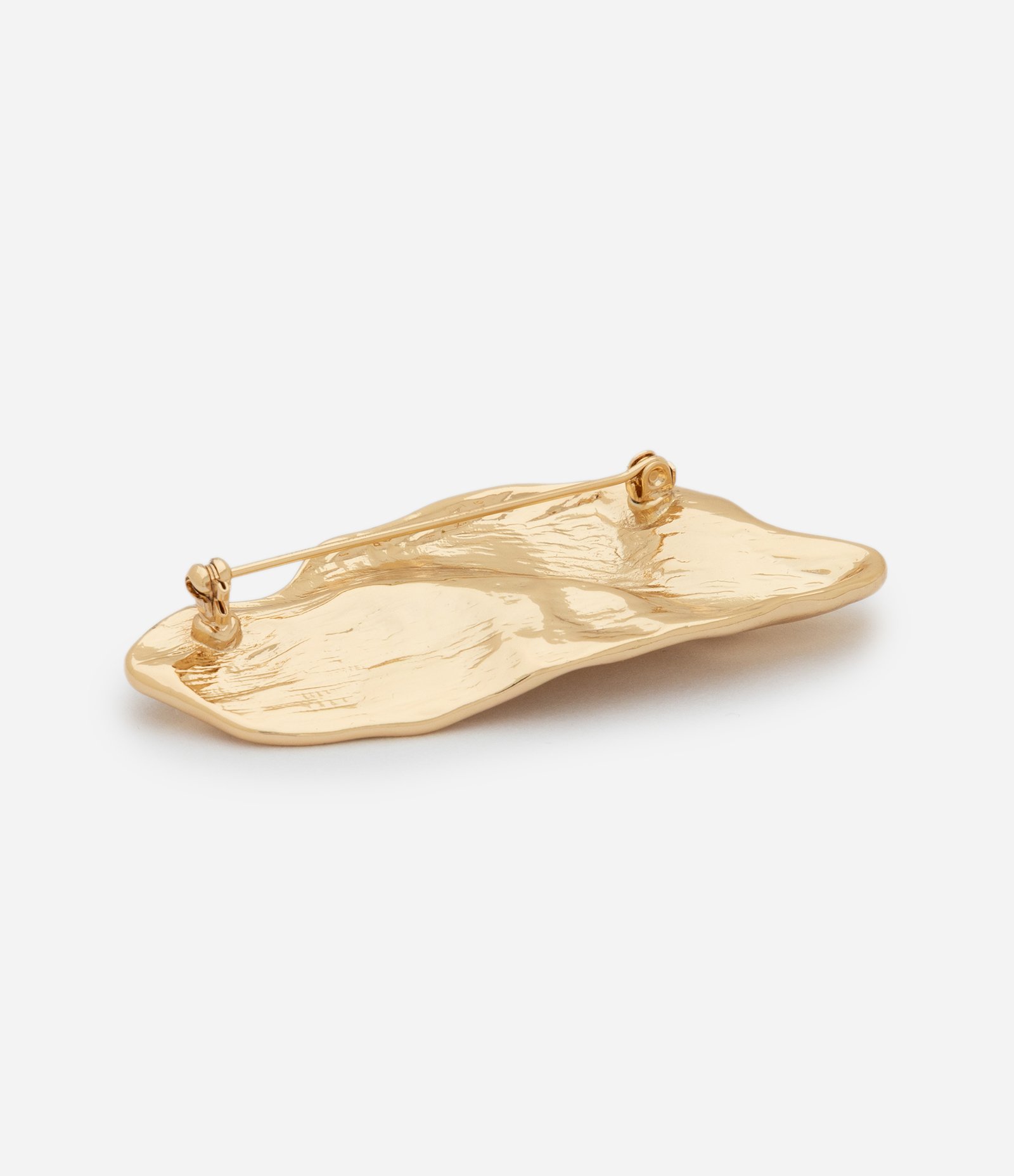 Broche Metalizado com Design Orgânico Dourado 3