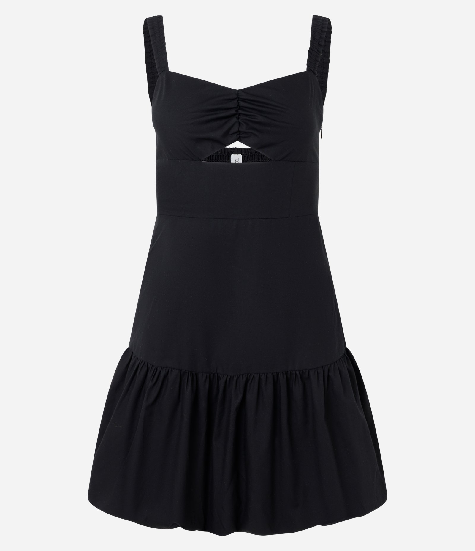 Vestido Balonê Curto em Tricoline com Decote Coração Preto 5