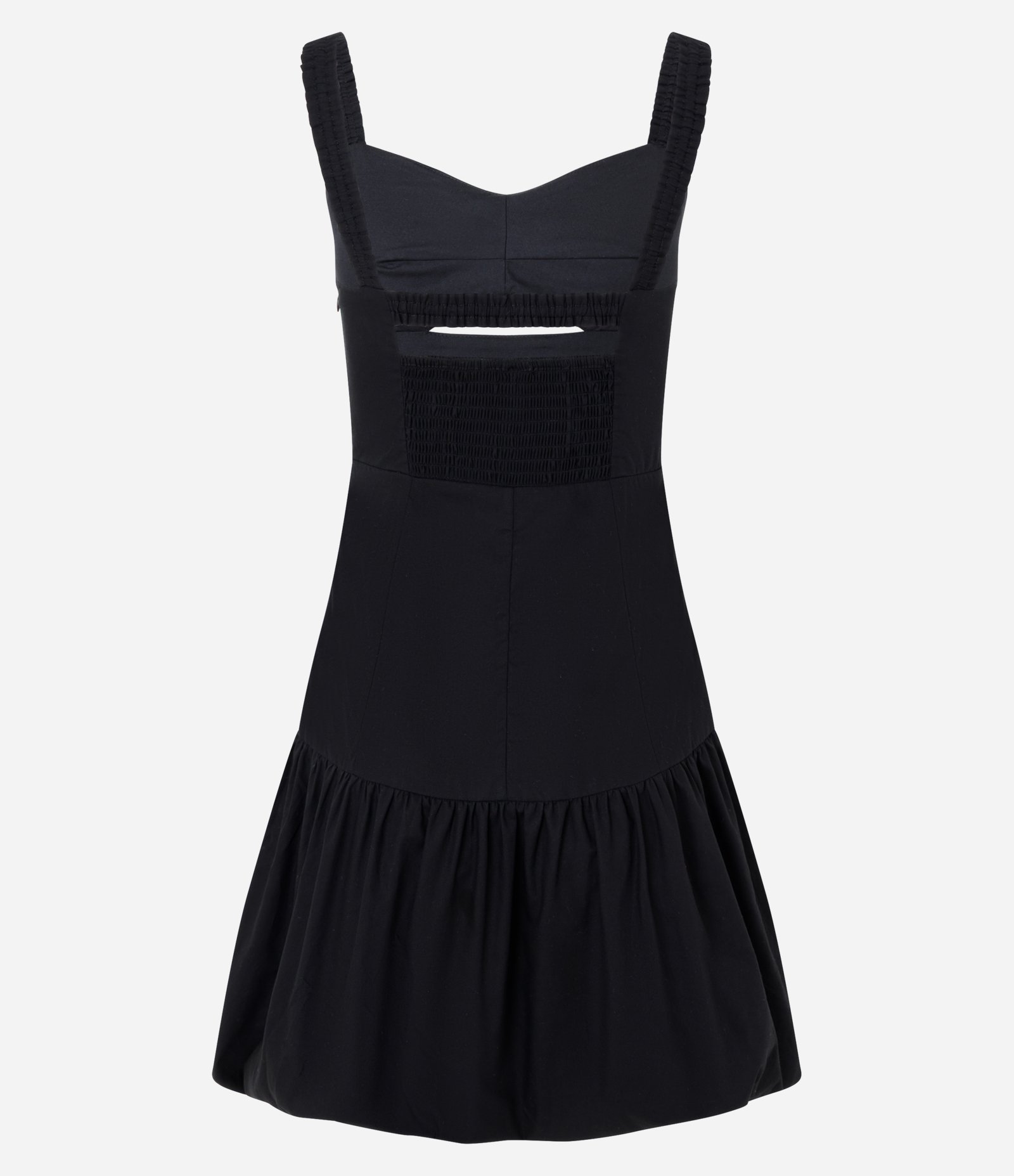 Vestido Balonê Curto em Tricoline com Decote Coração Preto 6