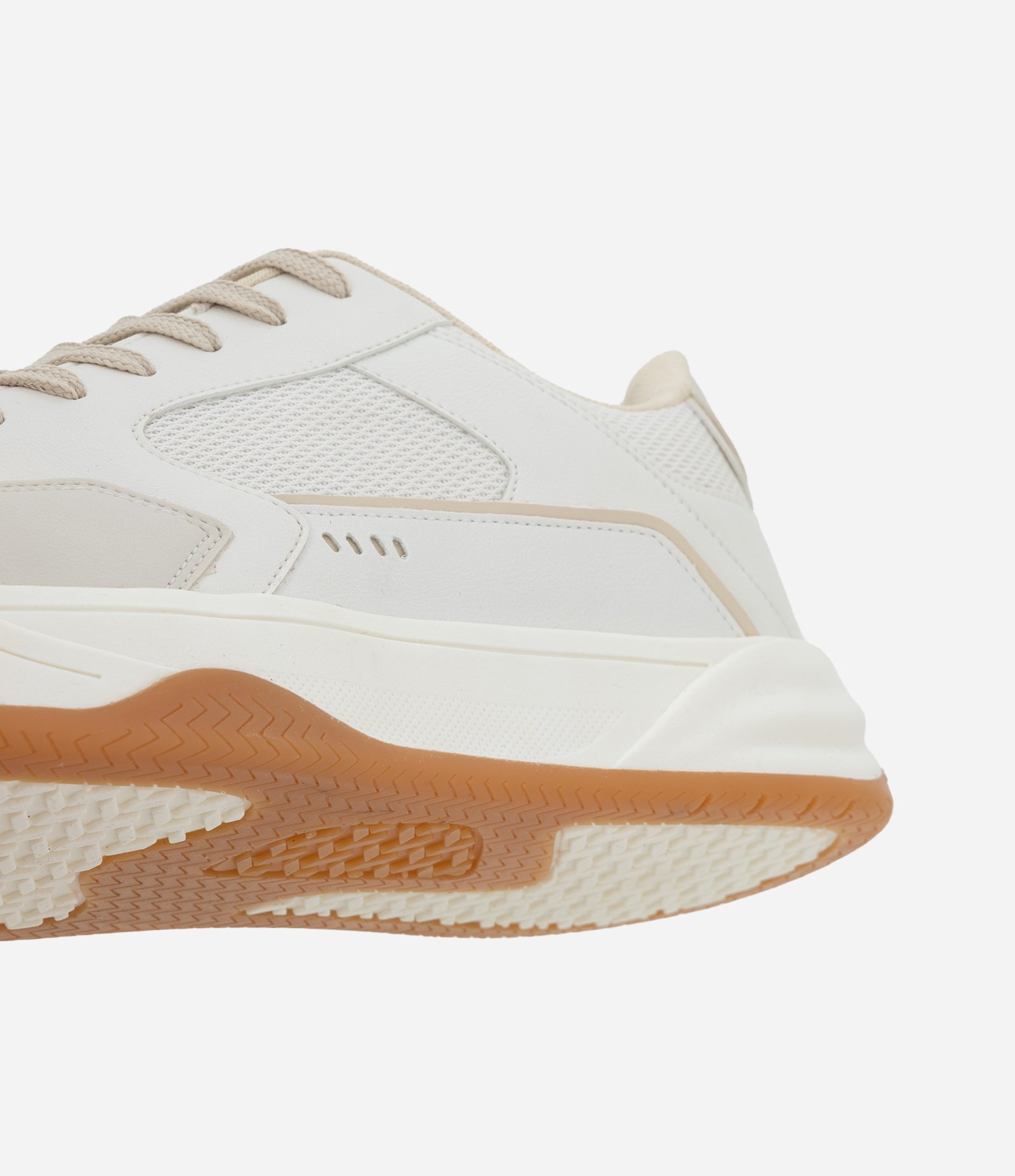 Tênis Sintético Street com Cadarço e Recortes Branco 4