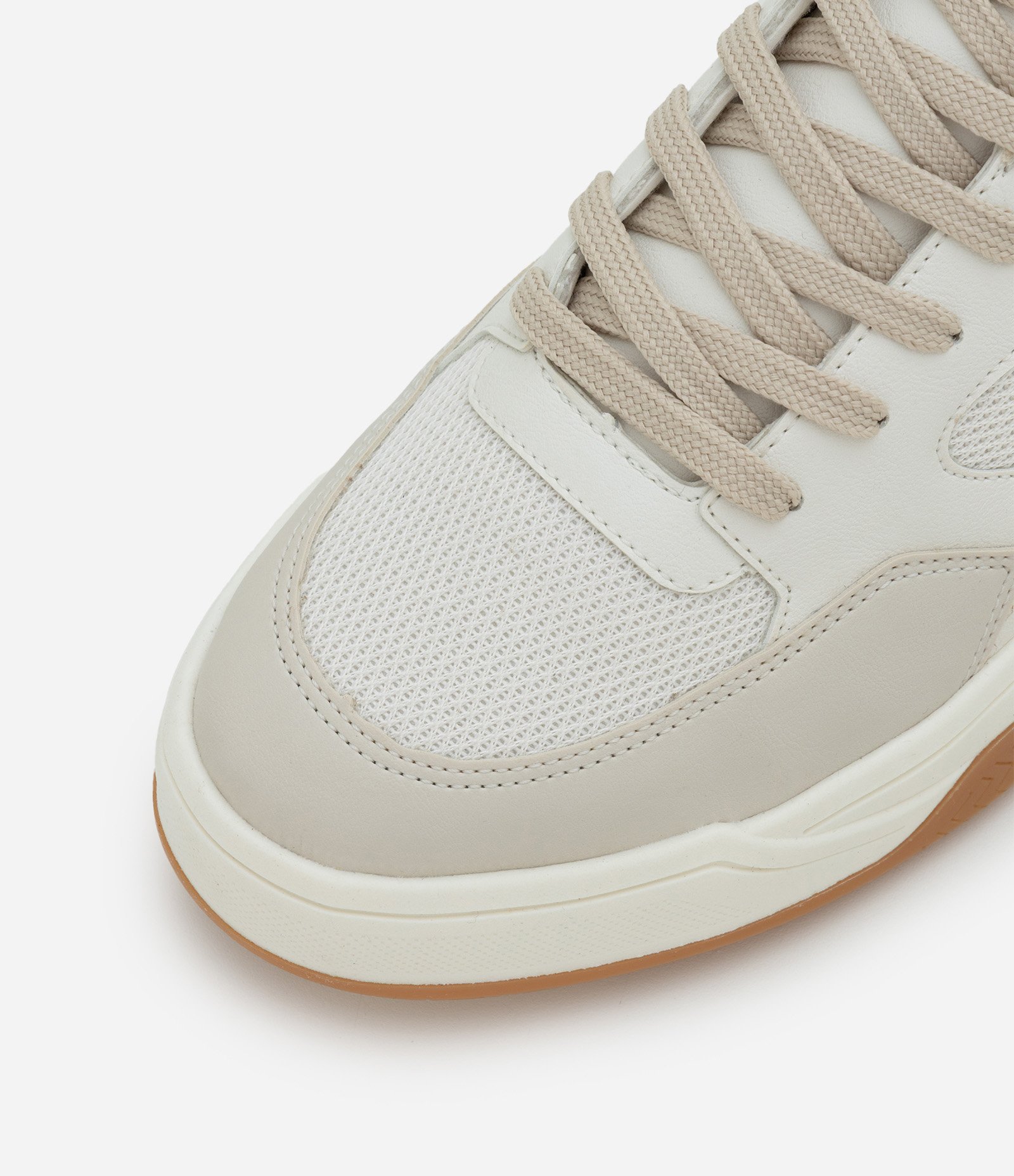 Tênis Sintético Street com Cadarço e Recortes Branco 5