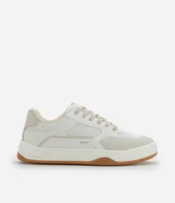 Tênis Sintético Street com Cadarço e Recortes