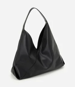 Bolsa Hobo Média em PU com Recortes Estruturados