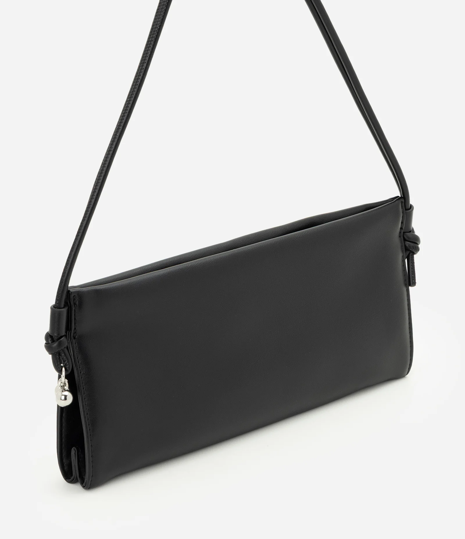 Bolsa Bowling Pequena em PU com Estrutura Maleável Preto 1
