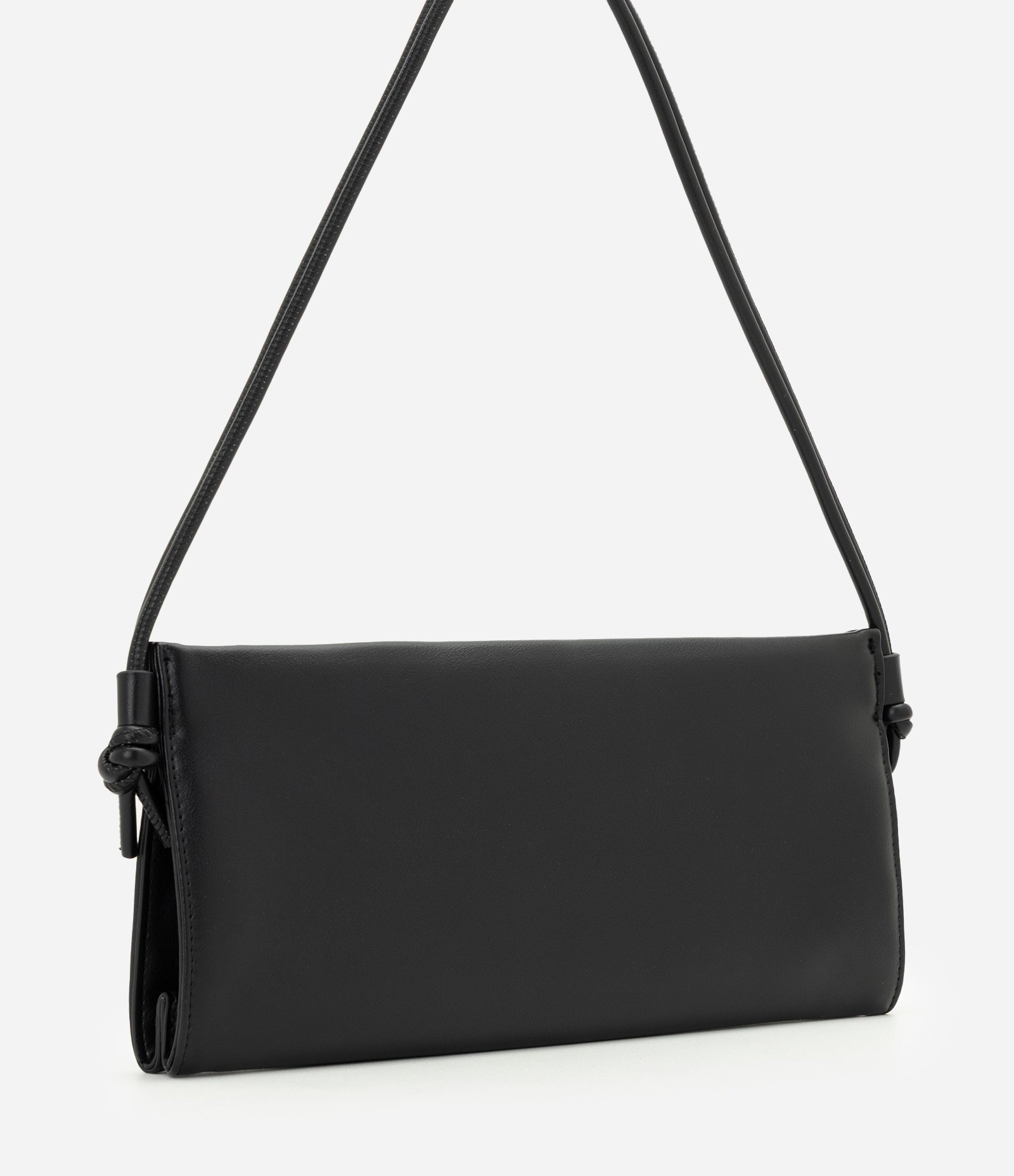Bolsa Bowling Pequena em PU com Estrutura Maleável Preto 3