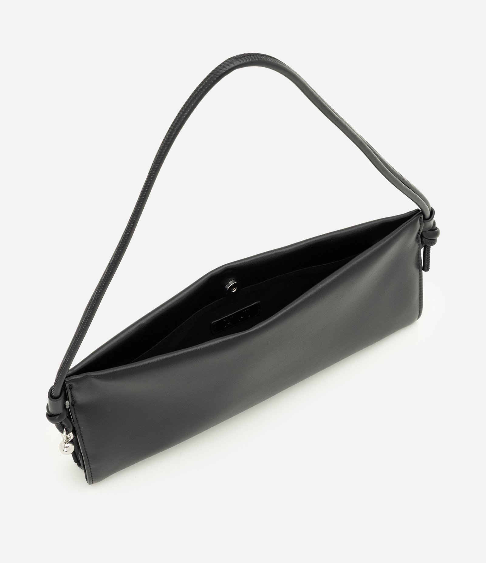 Bolsa Bowling Pequena em PU com Estrutura Maleável Preto 5